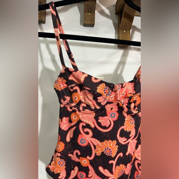 NWT ALC Dylan One-Piece Swimsuit Brown Ganache Multi Paisley XS - Picture 10 of 12